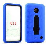 Wholesale Nokia Lumia 635 Armor Hybrid Stand Case (Blue Black)